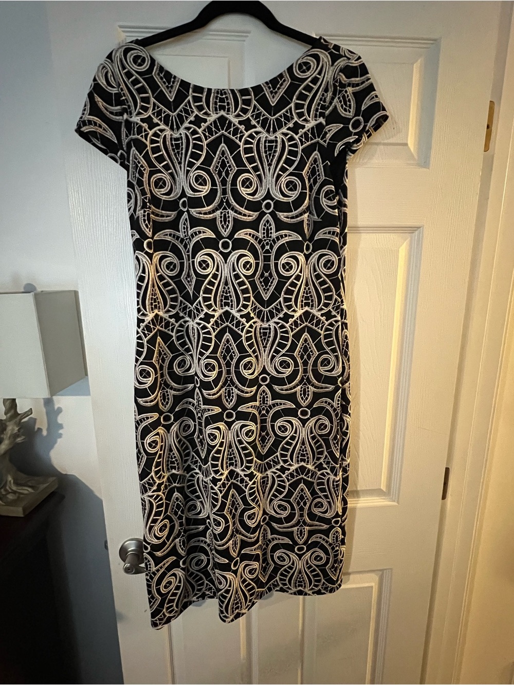 Ronni Nicole Black and White Geometric Midi Dress
